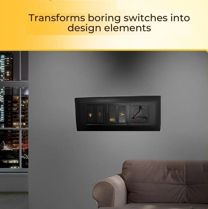 A set of elegant Gold Switch Stickers shown against a clean, modern wall background.
