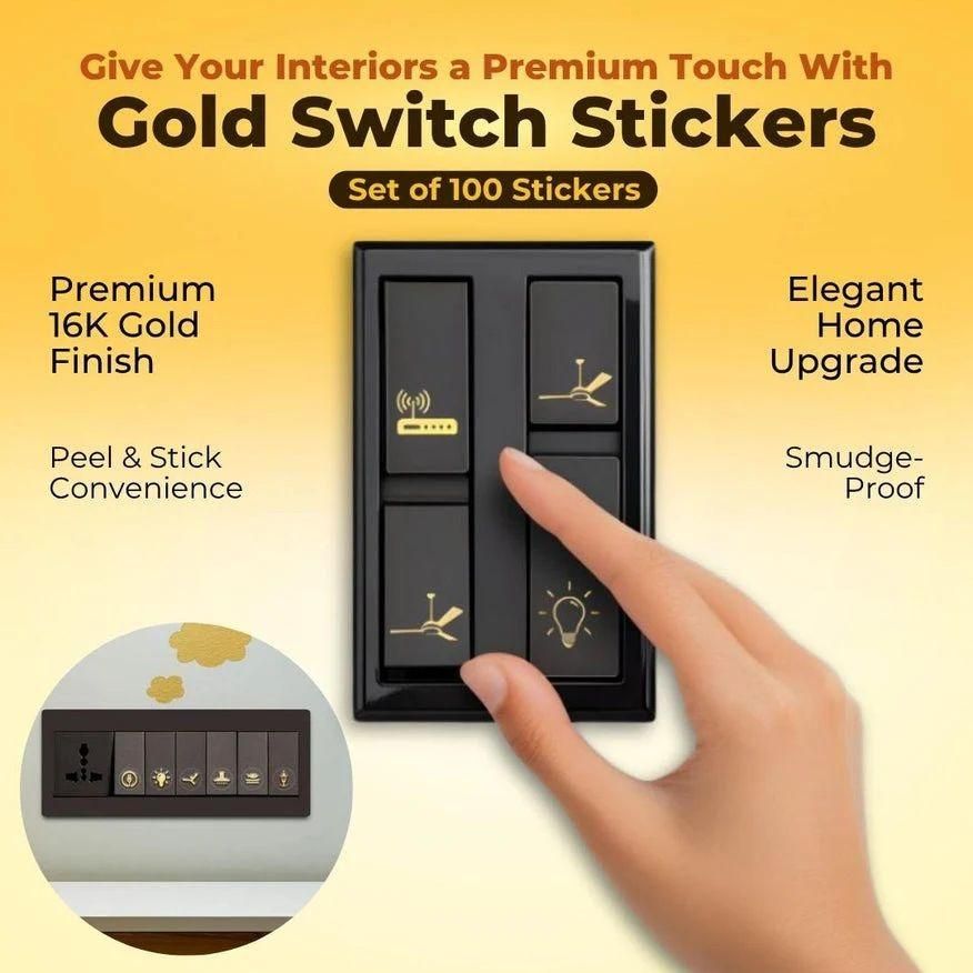 Gold Switch Stickers – Decorative Light Switch Wall Decals